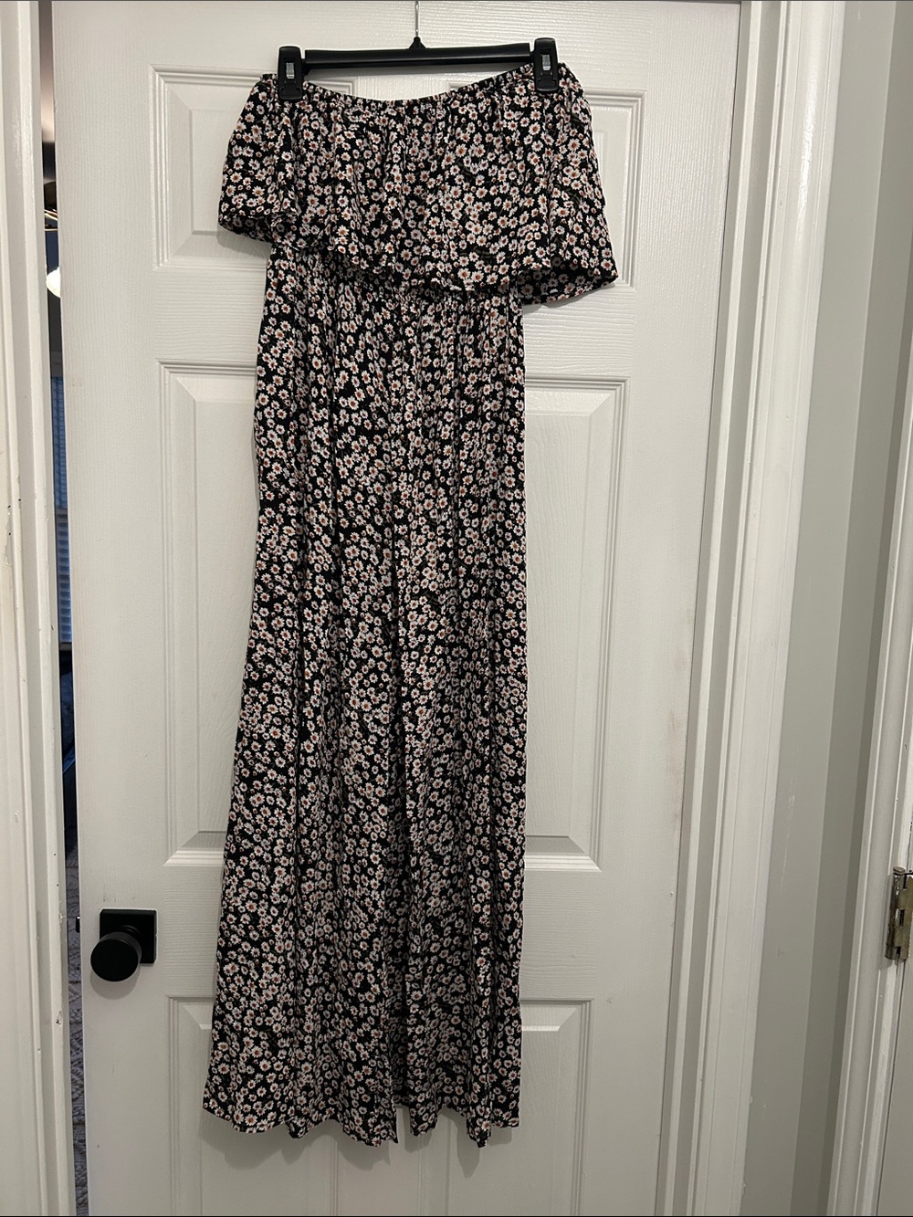 Black Floral Off-Shoulder Maxi Dress - Elegant Summer Style